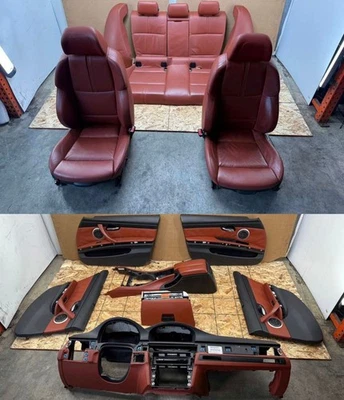 JUEGO ASIENTOS DELANTEROS TRASEROS BMW E90 M3 2008-2011 OEM CON PANELES DE PUERTA (ROJO NOVILLO FOX) Foto 1 de 4