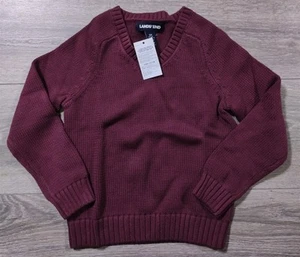 Lands End Sweater Kids Size 4 Maroon Red Uniform School Knit Shirt Boys - Picture 1 of 5