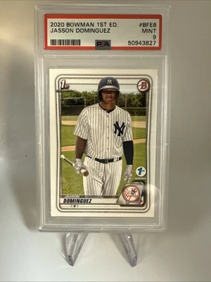 JASSON DOMINGUEZ 2020 Bowman 1st Edition #BFE-8 1st Bowman PSA 9. Yankees - Image 1 of 2