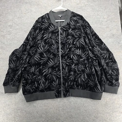 Torrid Bomber Jacket Womens 4 Velvet Floral Leaf Zip Up Lightweight Plus Size - Image 1 of 4