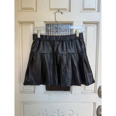 Abercrombie Kids Black Faux Leather Pleated Skirt Girls Size 13/14 - Image 1 of 4