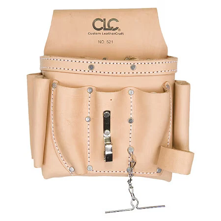 Bolsa de herramientas Clc Work Gear 521, bolsa de herramientas, bronceado, cuero, 8 bolsillos Foto 1 de 1