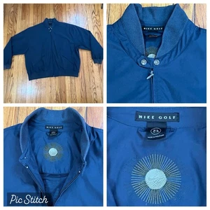 VTG 90s Blue Nike Golf Windbreaker Jacket Full Zip Lightweight Mens XL Stitched - Picture 1 of 13
