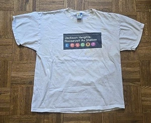 Vtg NYC Subway Line Jackson Heights Roosevelt Ave Station Queens T-Shirt Sz XL - Picture 1 of 9