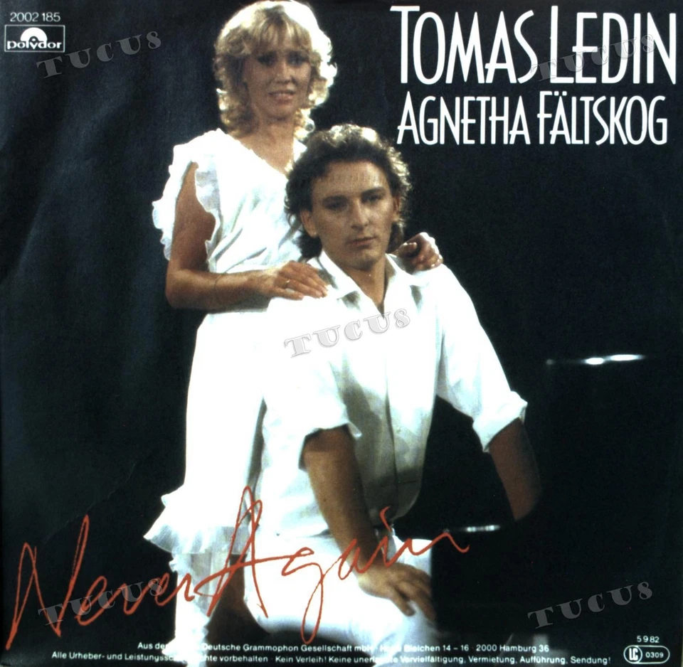Tomas Ledin, Agnetha Fältskog - Never Again 7in 1982 (VG+/VG+) '* - Image 1 of 1