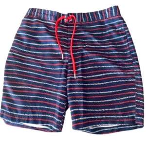 Lands' End Men's Red, Blue & White Board Shorts Swim Trunks. Medium. EUC! - Picture 1 of 6