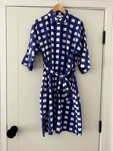 Blue White Gingham Check Cos Wide Belt Shirt Dress Size S UK 8-10 EU 36-38 - Picture 1 of 16