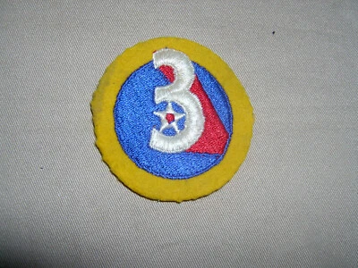 Segunda Guerra Mundial 3ª Fuerza Aérea de los Estados Unidos en fieltro de lana dorado Foto 1 de 2