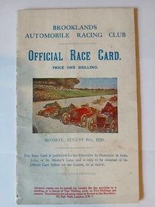 Brooklands programme 1929. Brooklands Official Race card 1929 - Picture 1 of 6