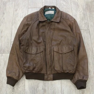 Chaqueta de Cuero Vintage Aeropostale Compagnie General Aviator Vuelo Bombardero Talla XL - Imagen 1 de 7