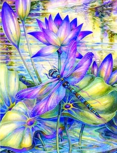 Diamond Painting 5D Full Square 55cmx40cm, Dragonfly, PRICE REDUCED - Bild 1 von 3