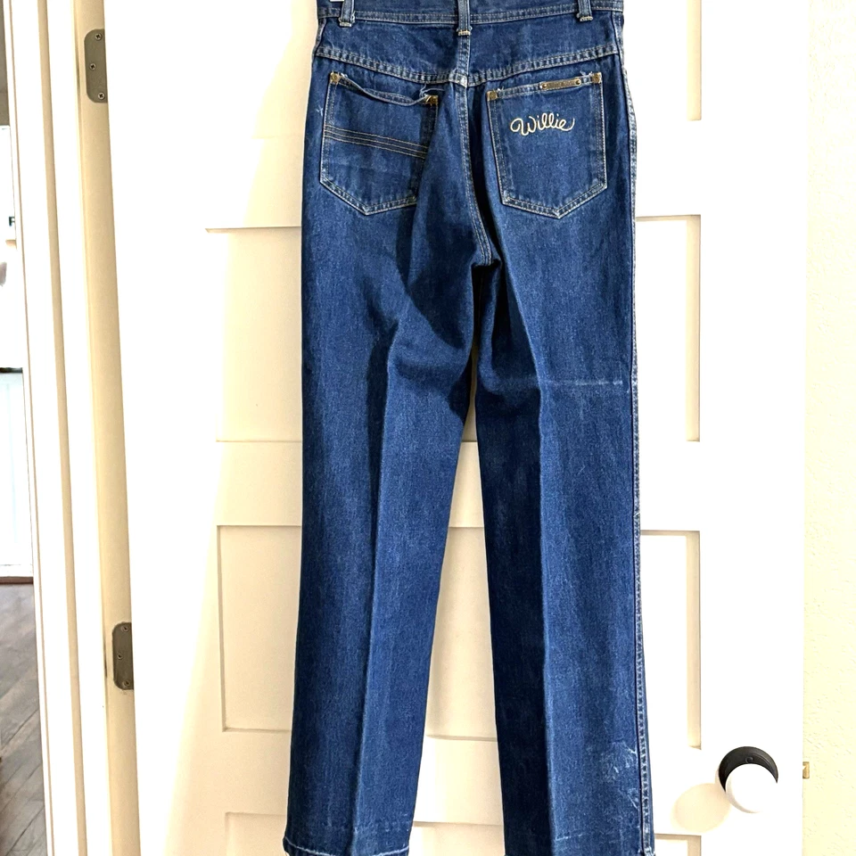 Pantalones de mezclilla de colección WILLIE NELSON W 24 L 28,5 talla 7 cintura alta años 80 Bluejeans hippie Foto 1 de 4