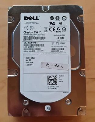 300GB Seagate Cheetah 15K.7 3.5'' SAS 6G 16MB ST3300657SS 9FL066-150 Dell - 86% - Image 1 of 3