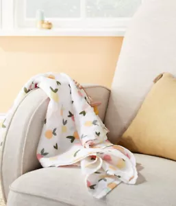 Cloud Island Baby Muslin Swaddle Blanket Fruit Peach Pattern - Picture 1 of 2