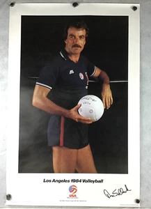Vintage Tom Selleck Los Angeles 1984 Olympia Volleyball Poster 23”x35” - Bild 1 von 6