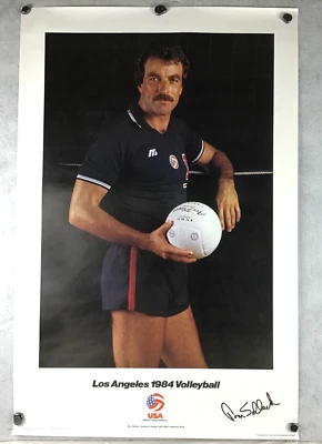"Póster vintage de voleibol olímpico de Tom Selleck Los Ángeles 1984 23""x35""" Foto 1 de 4