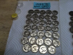 1959 P & D Jefferson Nickels 74 Münzen unzirkuliert KOSTENLOSER VERSAND! - Bild 1 von 8