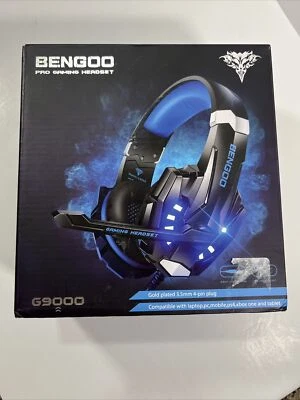 BENGOO G9000 Stereo Pro Gaming Headset for PS4 PC Xbox One PS5 Controller, Blue - Image 1 of 4