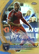 2014 Topps Chrome MLS Autographs Gold Refractors #43 Victor Bernardez Auto /50