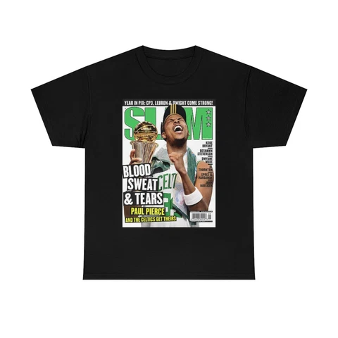 Slam Cover Tee Shirt Paul Pierce Boston Celtics Blood Sweat Tears Cover