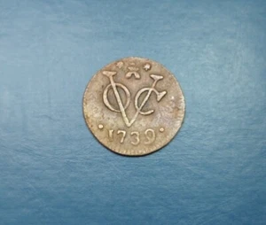 1739 Dutch Netherlands Colonial Voc Duit New York Penny ZEELAND Grade Coin_c34 - Bild 1 von 2