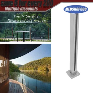 for Balcony Deck Stairs Without Glass Drilling Glass Railing End Post Balustrade - Picture 1 of 16