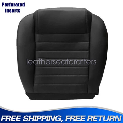 Cubierta de asiento de cuero inferior del conductor negra perforada para Ford Mustang GT 2008 2009 Foto 1 de 4
