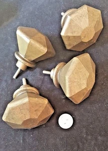 INDUSTRIAL LARGE DRAWER PULLS FEET SET OF 4 HARDWARE OCTAGON METAL-WARE CABINET - Bild 1 von 4