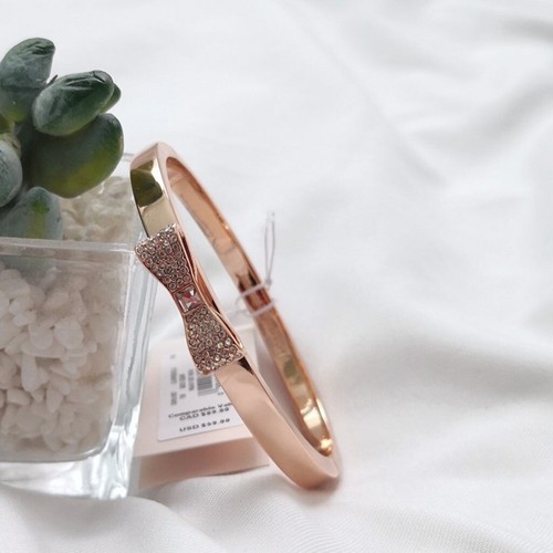 Nuovo Kate Spade set pronto fiocco pavimentazione fiocco oro rosa con sacchetto antipolvere O0RU1567 $59