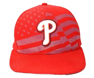 Philadelphia Phillies New Era 59 Fifty Size 7 Red USA Flag Fitted Hat Cap Brooks - Picture 1 of 7