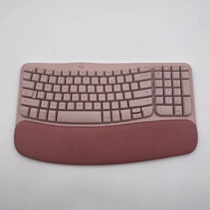 Logitech Wave Keys Wireless Keyboard Palm Rest Windows/Mac - Rose - Picture 1 of 6
