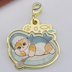 Mofusand mofusand Exhibition Limited Metal Charm Collection Shark Keychain Japan - Picture 1 of 8