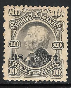 uak49 Mexico 1874 (Tabasco) 38-77 Sc#107 Mc#97ly original gum pencil note - Picture 1 of 1