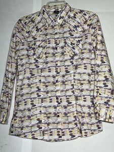 Cruel Girl lila und gelb gemustertes Button Down Hemd Jugend XL - Bild 1 von 11
