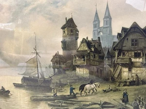 On The Banks Of The Scheldt River Wilhelm Alexander Meyerheim  - Picture 1 of 5