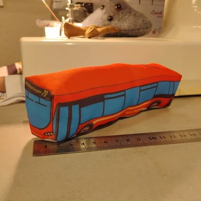 COOLBOPDESIGN soft toy bus. national express west mids single decker. stuffed bus.