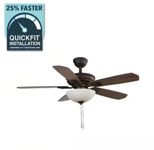 Hampton Bay Wellston II 44 in. Indoor LED Bronze Dry Rated Downrod Ceiling Fan - Picture 1 of 11