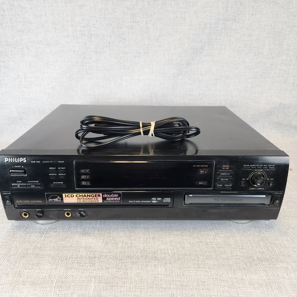Philips CDR785 Grabadora de CD Cambiador de 3 Discos - Reparado, Cinturones Nuevos, Sin Control Remoto Foto 1 de 4