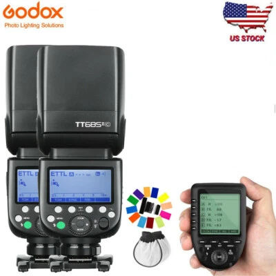 US 2*Godox TT685II-C 2.4G TTL HSS Camera Flash Speedlite+Xpro-C Trigger Fr Canon - Image 1 of 4