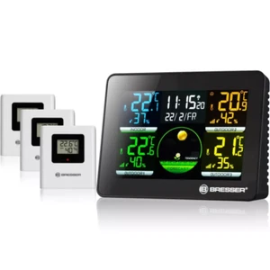 Bresser Thermo Hygro Quadro NLX - Thermo-Hygrometer with 3 Outdoor Weather Station - Picture 1 of 6