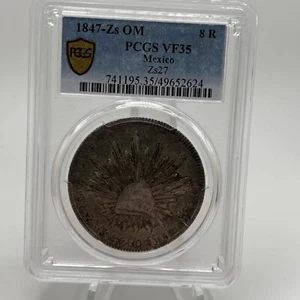 🇲🇽🇲🇽 Mexiko 1847 - Za Om 8 Reales PCGS Vf35.. Gold Label!! Straight Grade! - Bild 1 von 5