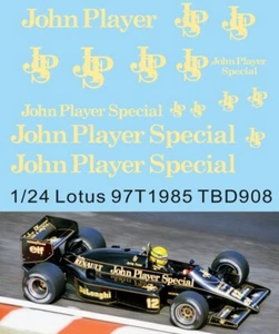 1/24 Aufkleber für Lotus 97T 1985 Ayrton Senna fehlendes JPS Aufkleber TBD908 - Bild 1 von 1