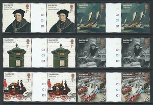 GREAT BRITAIN 2016 ROYAL MAIL 500,GUTTER PAIR SET OF 6 UNMOUNTED MINT - Picture 1 of 1