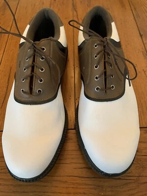MINTY Men's Footjoy Originals Saddle Golf Shoes Spikes White/Brown 45330 Sz 13 M - Image 1 of 4