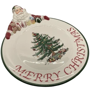 SPODE CHRISTMAS TREE Figural Collection Santa Dish 14 in round SANTA - Picture 1 of 6