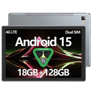 2025 Neu Tablet Android 15 18GB RAM+128GB 8000mAh 10.1 Zoll 4G LTE 2SIM WlFl GPS - Bild 1 von 8