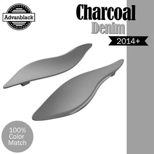 Charcoal Denim Adjustable Fairing Air Deflectors Fits Harley Touring 2014+ - Picture 1 of 8