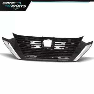 Front Bumper Upper Grille w/ Chrome Trim Fit For 2024-2025 Nissan Sentra S SV - Picture 1 of 12