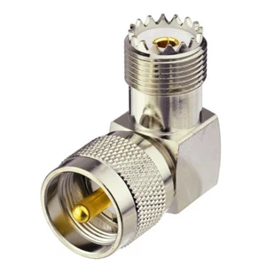 UHF PL259 SO239 90 degree right angled angle Adapter coupler cb ham radio - Picture 1 of 3