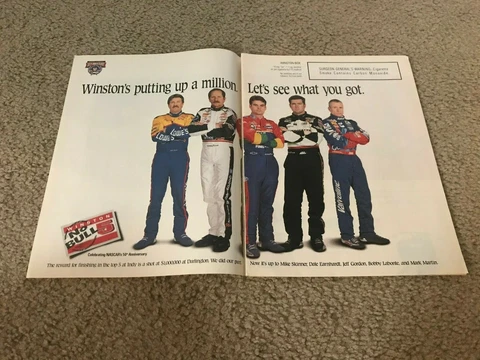 1998 NASCAR 50th ANNIVERSARY Poster Print Ad DALE EARNHARDT MARK MARTIN LABONTE Cover